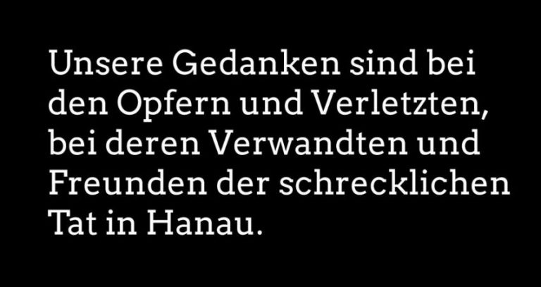 Wir trauern um die Opfer von Hanau