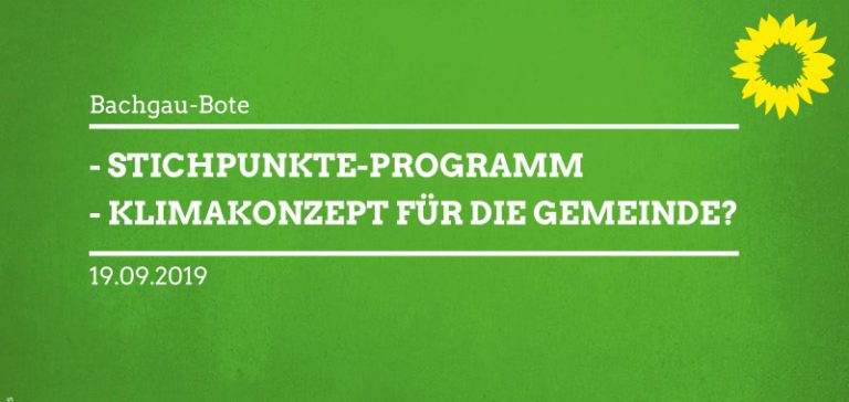 Stichpunkte-Programm / Klimakonzept für die Gemeinde?