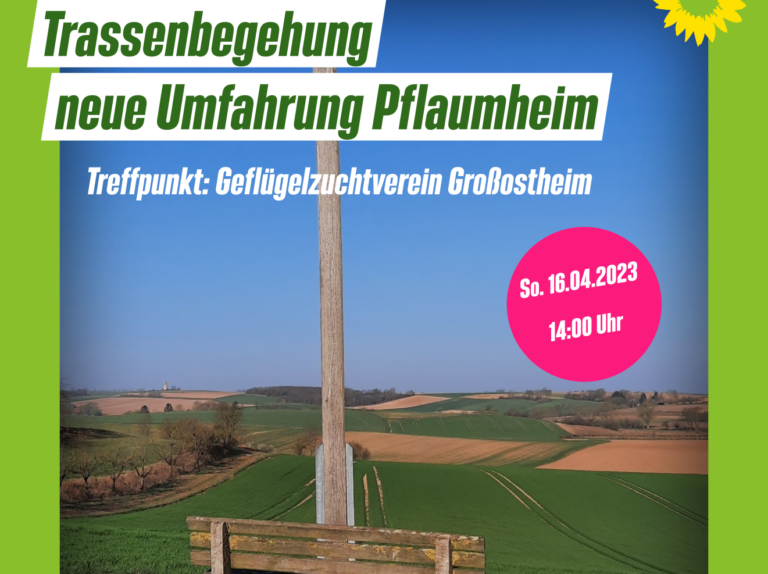 Trassenbegehung des zukünftigen Verlaufs der Ortsumfahrung Pflaumheim