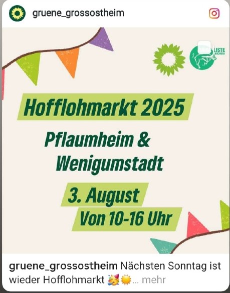 Zum Hofflohmarkt nach Pflaumheim und Wenigumstadt