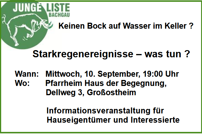 Starkregenereignisse – was tun ?